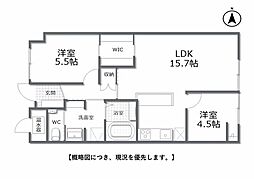 グラン・ドムール津高 2LDKの間取図画像