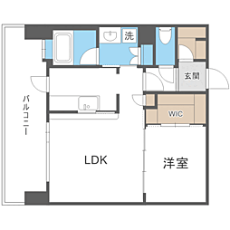 エンクレストGRAN博多駅前 1LDKの間取図画像