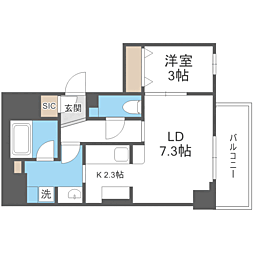 ウェルブライト博多ステーション 1LDKの間取図画像