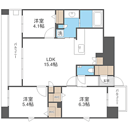 エンクレスト博多EXCEED 3LDKの間取図画像