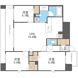 エンクレスト博多EXCEED 3LDKの間取図画像