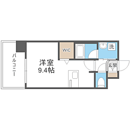 エンクレスト香椎駅前 2階ワンルームの間取り