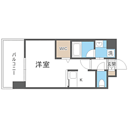 エンクレストベイ天神東ＩＩ 4階1Kの間取り