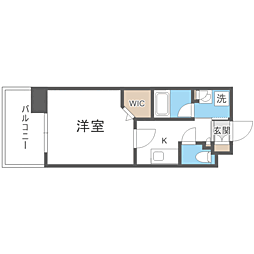 エンクレスト大博通りＡＰＥＸ 15階1Kの間取り