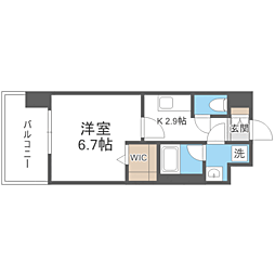 エンクレスト博多ＬＩＢＥＲＴＹ 10階1Kの間取り