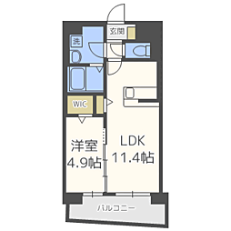 サン　ラ　ルーチェ博多南 8階1LDKの間取り