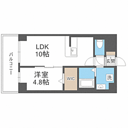 エルヴィータ箱崎 1階1LDKの間取り