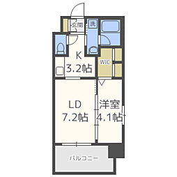 エンクレスト博多Ｂｅｌｌｅ 2階2Kの間取り