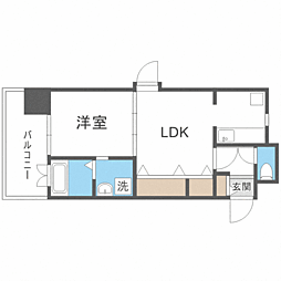 エンクレスト薬院ＩＩ 6階2Kの間取り