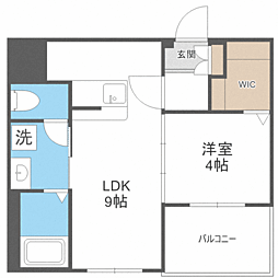 フランディオール吉塚 4階1LDKの間取り