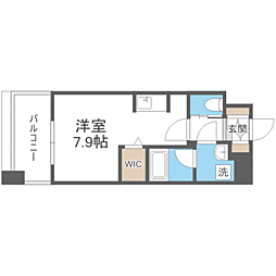 エンクレスト博多ＲＩＶＥＲＳＩＤＥ 10階ワンルームの間取り