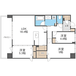 福岡市早良区百道1丁目マンション 3LDKの間取図画像