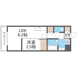 ＰＨＯＥＮＩＸ千早 3階1LDKの間取り