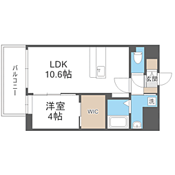ＬＩＢＴＨ高宮ＩＩＩ 8階1LDKの間取り