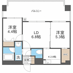 QuintetMinamiFukuoka 2LDKの間取図画像