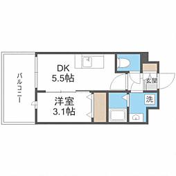 LiveCasa県庁前 1DKの間取図画像