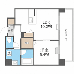 グランデール博多 1LDKの間取図画像