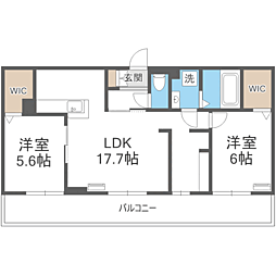 メゾン・ド・K'S 2LDKの間取図画像