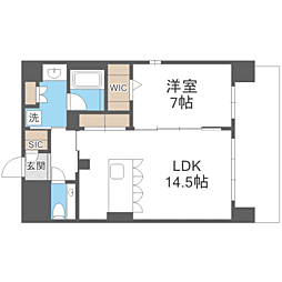 S-RESIDENCE大手門awesome 1LDKの間取図画像