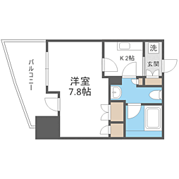 パークアクシス博多 1Kの間取図画像