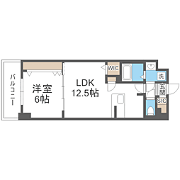 S-RESIDENCE大濠公園achieve 1LDKの間取図画像