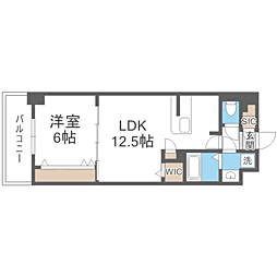S-RESIDENCE大濠公園achieve 1LDKの間取図画像