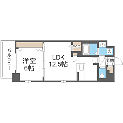 S-RESIDENCE大濠公園achieve 1LDKの間取図画像