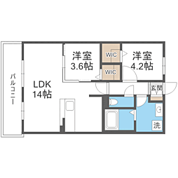 レトワール今川 2LDKの間取図画像