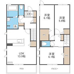 Avenircour1 3LDKの間取図画像