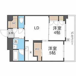 QuintetMinamiFukuoka 2LDKの間取図画像