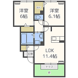 TNアルテミス2 2LDKの間取図画像