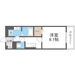 APL-tage西新 1Kの間取図画像