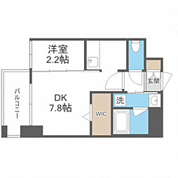 エンクレスト博多THETIME 1DKの間取図画像