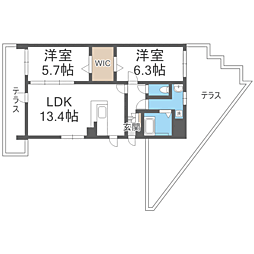 ヴァンベール 2LDKの間取図画像