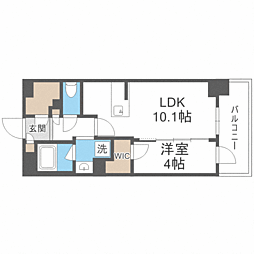 バウスステージ大濠 1LDKの間取図画像
