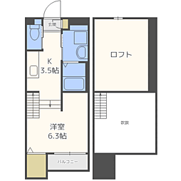 univers ワンルームの間取図画像