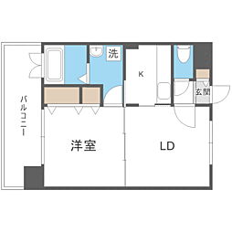 エンクレスト薬院2 2Kの間取図画像