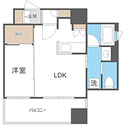エンクレスト博多THETIME 1LDKの間取図画像