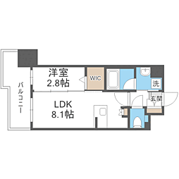 エンクレスト天神TERRACE 1LDKの間取図画像