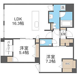 エンクレスト呉服町 2LDKの間取図画像