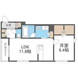 ヘキラン天神 1LDKの間取図画像