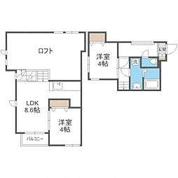 CB千早南フゼア 2LDKの間取図画像