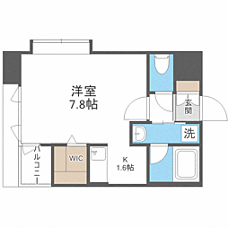 エンクレスト博多GATE 1Kの間取図画像