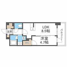 バウスステージ大濠 1LDKの間取図画像