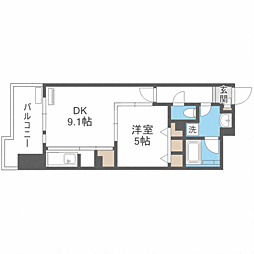 キルンズ博多駅南 1DKの間取図画像