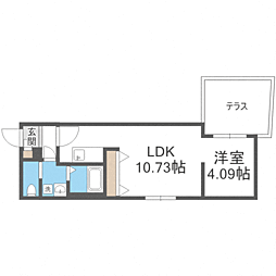 quador大濠 1LDKの間取図画像