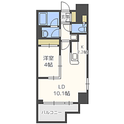 ラクレイス西新 1LDKの間取図画像