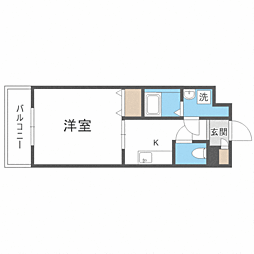 プレミアヒルズ 1Kの間取図画像