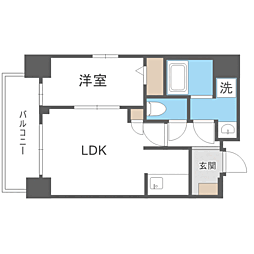 ときわビル 1LDKの間取図画像