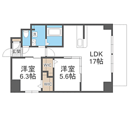 博多グランドレジデンス 2LDKの間取図画像